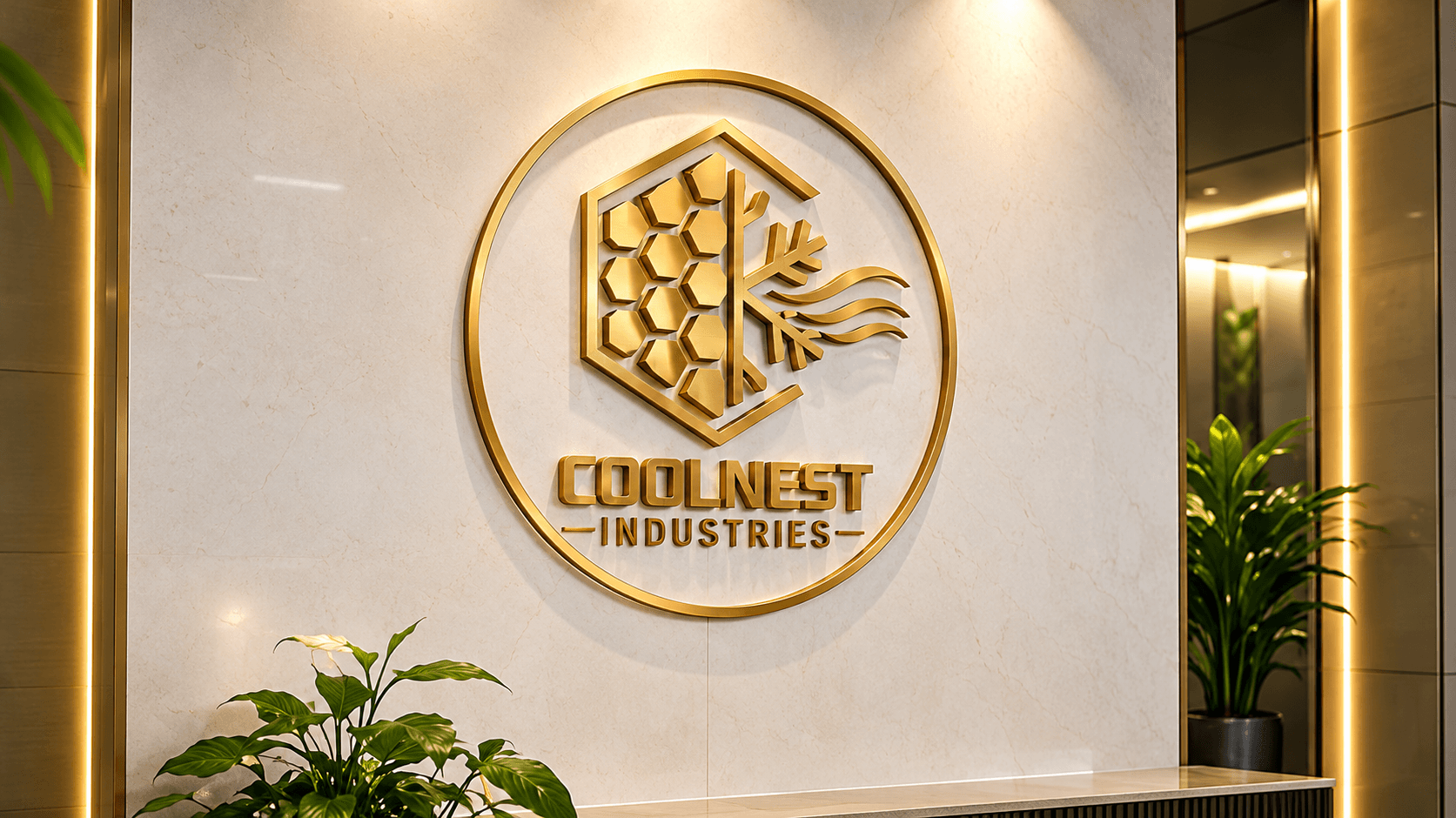 Coolnest Industries corporate emblem and interior
